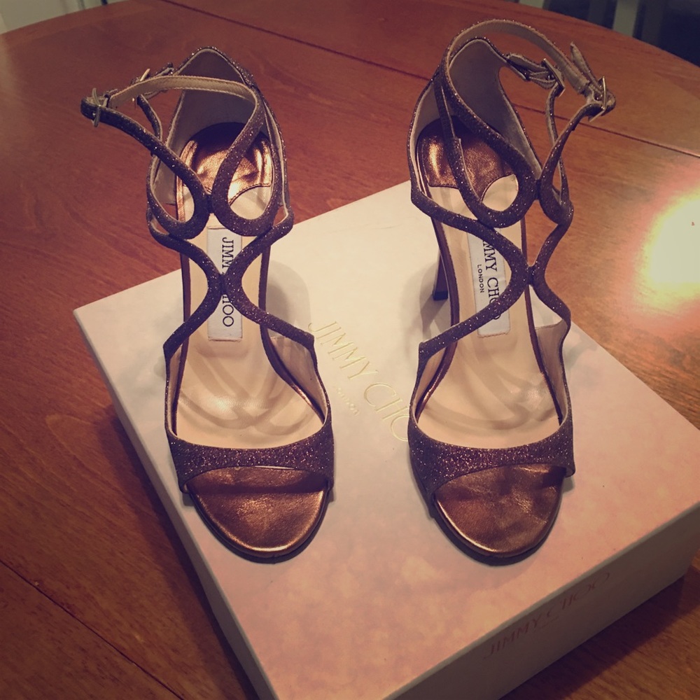 Jimmy Choo “Yvette”  Size Euro 37 (US 7) Bronze